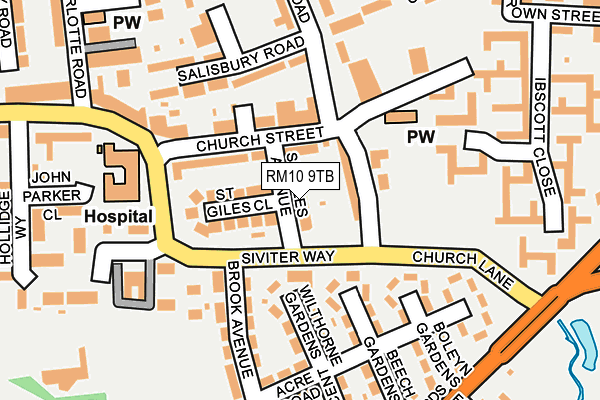 RM10 9TB map - OS OpenMap – Local (Ordnance Survey)