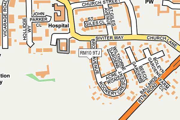 RM10 9TJ map - OS OpenMap – Local (Ordnance Survey)