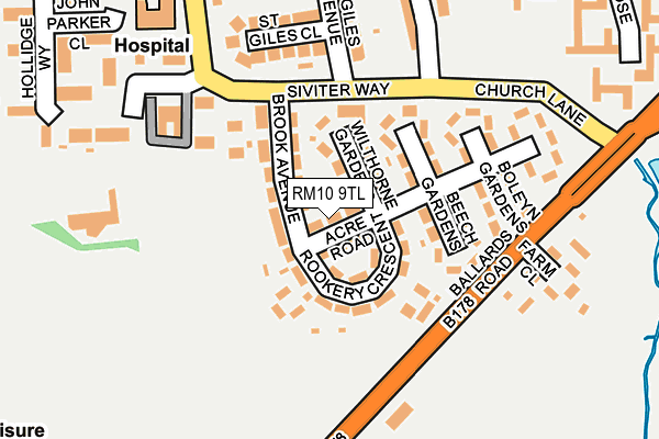 RM10 9TL map - OS OpenMap – Local (Ordnance Survey)