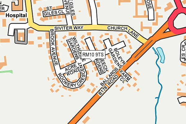 RM10 9TS map - OS OpenMap – Local (Ordnance Survey)