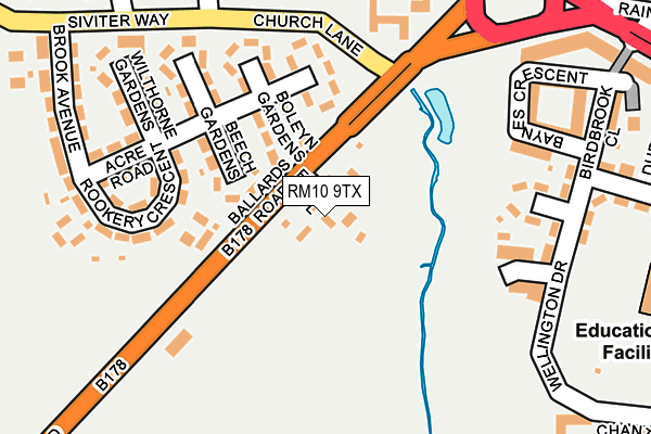 RM10 9TX map - OS OpenMap – Local (Ordnance Survey)