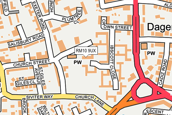 RM10 9UX map - OS OpenMap – Local (Ordnance Survey)