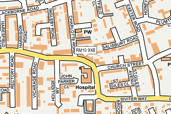 RM10 9XB map - OS OpenMap – Local (Ordnance Survey)