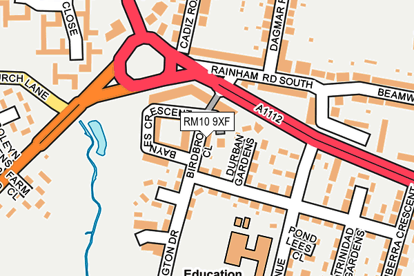 RM10 9XF map - OS OpenMap – Local (Ordnance Survey)