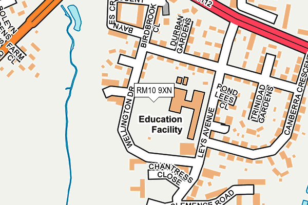 RM10 9XN map - OS OpenMap – Local (Ordnance Survey)