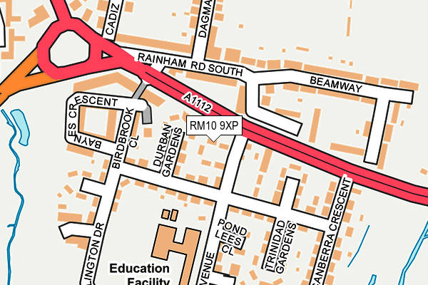 RM10 9XP map - OS OpenMap – Local (Ordnance Survey)