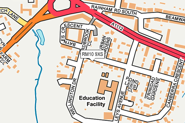 RM10 9XS map - OS OpenMap – Local (Ordnance Survey)