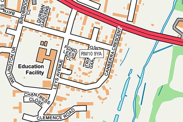 RM10 9YA map - OS OpenMap – Local (Ordnance Survey)