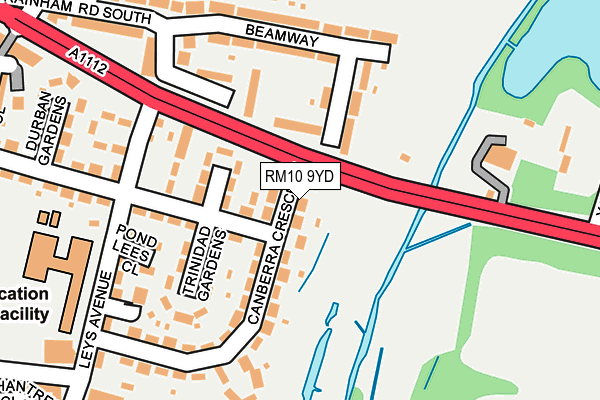 RM10 9YD map - OS OpenMap – Local (Ordnance Survey)