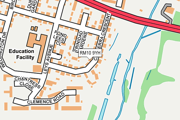 RM10 9YH map - OS OpenMap – Local (Ordnance Survey)