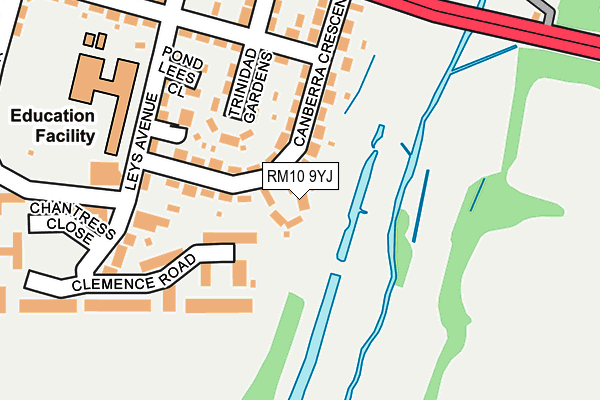 RM10 9YJ map - OS OpenMap – Local (Ordnance Survey)