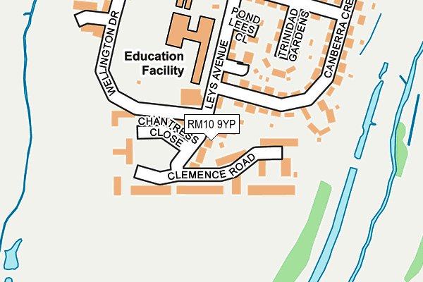 RM10 9YP map - OS OpenMap – Local (Ordnance Survey)