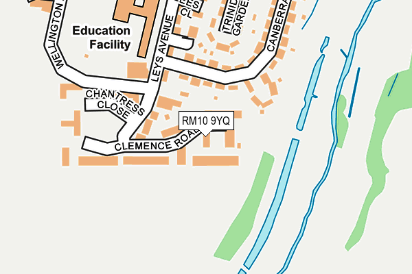 RM10 9YQ map - OS OpenMap – Local (Ordnance Survey)