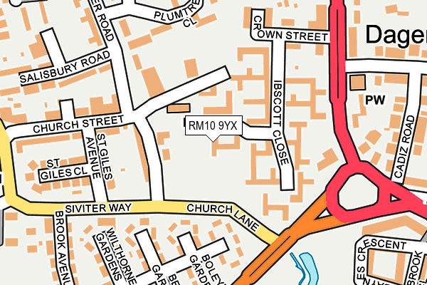 RM10 9YX map - OS OpenMap – Local (Ordnance Survey)