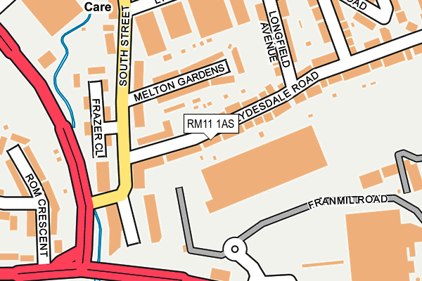 RM11 1AS map - OS OpenMap – Local (Ordnance Survey)