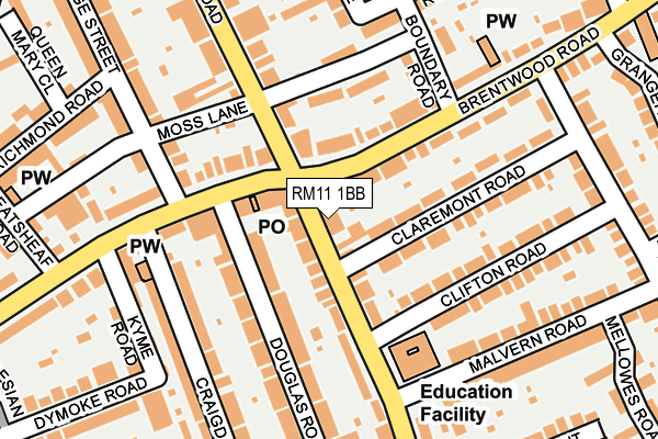 Map of PPRV HANDY STORES LTD at local scale