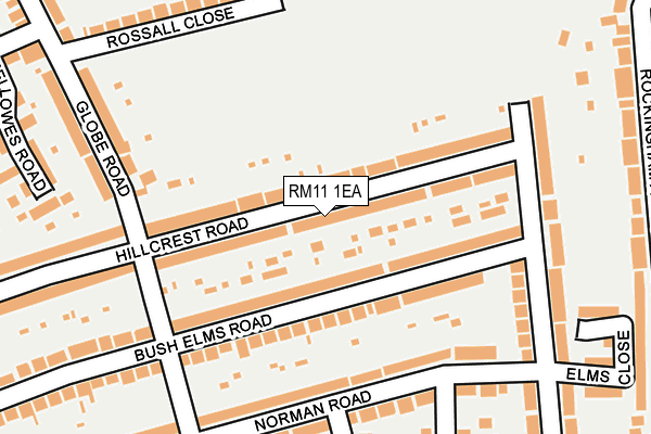 RM11 1EA map - OS OpenMap – Local (Ordnance Survey)