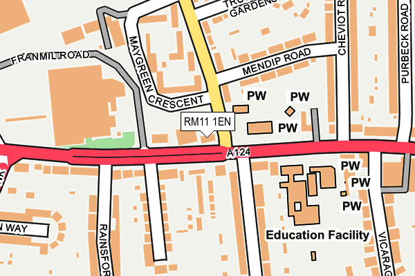 RM11 1EN map - OS OpenMap – Local (Ordnance Survey)