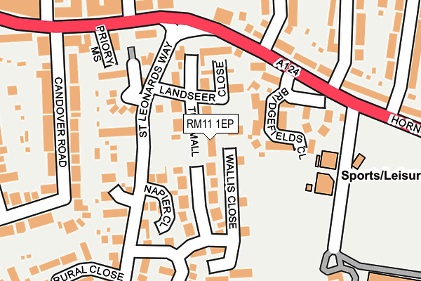 RM11 1EP map - OS OpenMap – Local (Ordnance Survey)