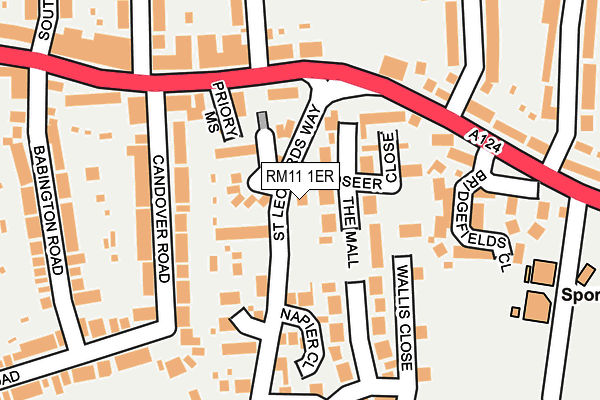 RM11 1ER map - OS OpenMap – Local (Ordnance Survey)