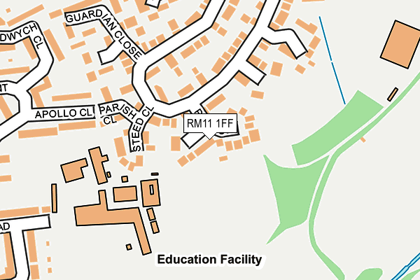 RM11 1FF map - OS OpenMap – Local (Ordnance Survey)