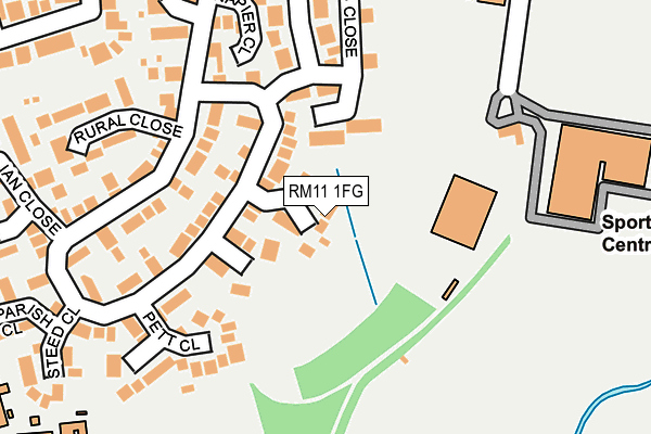 RM11 1FG map - OS OpenMap – Local (Ordnance Survey)