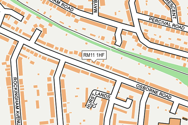 RM11 1HF map - OS OpenMap – Local (Ordnance Survey)