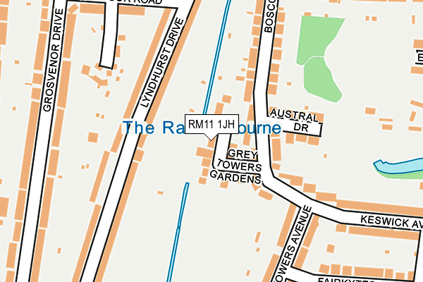 RM11 1JH map - OS OpenMap – Local (Ordnance Survey)