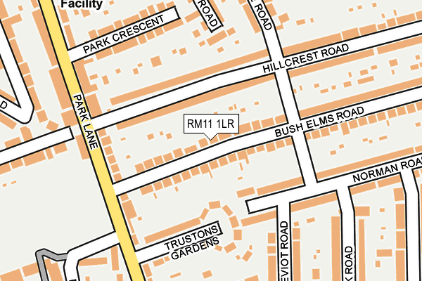 RM11 1LR map - OS OpenMap – Local (Ordnance Survey)
