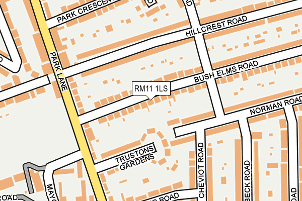 RM11 1LS map - OS OpenMap – Local (Ordnance Survey)