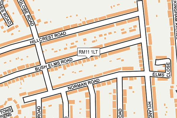 RM11 1LT map - OS OpenMap – Local (Ordnance Survey)