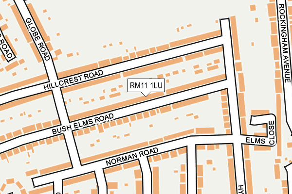 RM11 1LU map - OS OpenMap – Local (Ordnance Survey)