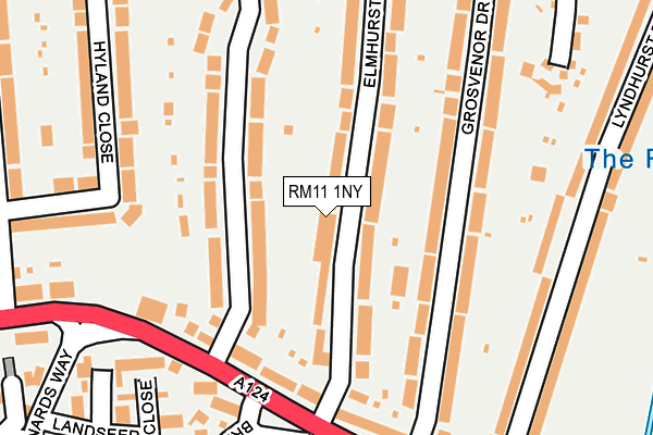RM11 1NY map - OS OpenMap – Local (Ordnance Survey)