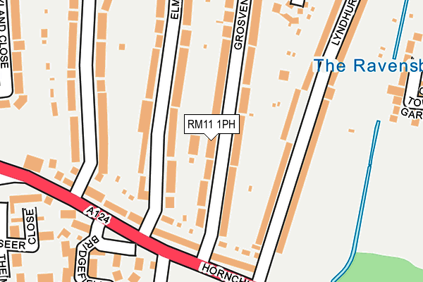 RM11 1PH map - OS OpenMap – Local (Ordnance Survey)