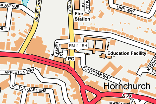 RM11 1RH map - OS OpenMap – Local (Ordnance Survey)