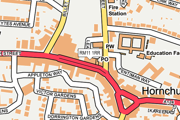 RM11 1RR map - OS OpenMap – Local (Ordnance Survey)