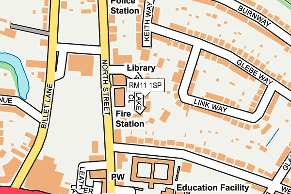 RM11 1SP map - OS OpenMap – Local (Ordnance Survey)