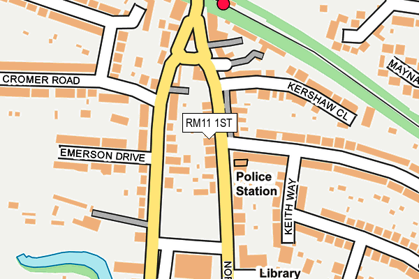 RM11 1ST map - OS OpenMap – Local (Ordnance Survey)