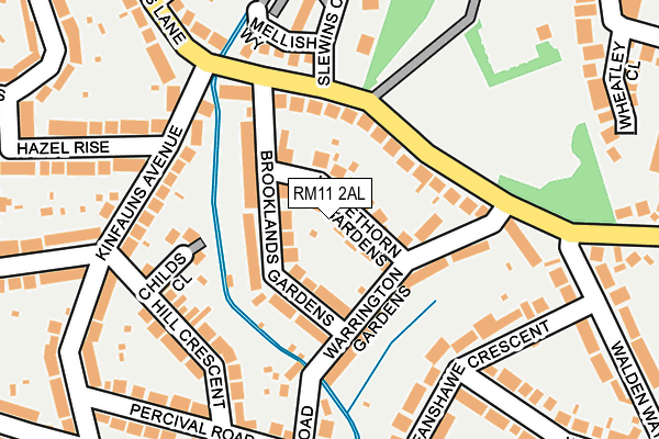 RM11 2AL map - OS OpenMap – Local (Ordnance Survey)