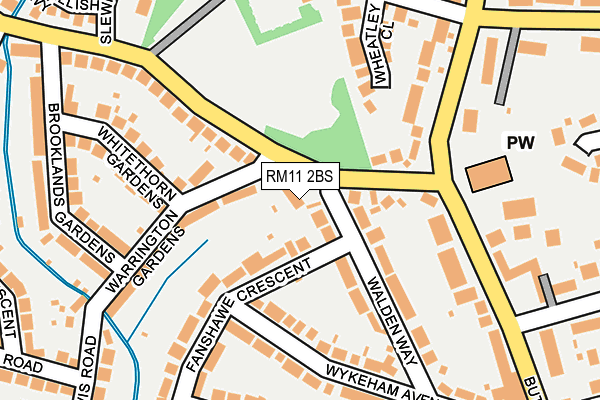 RM11 2BS map - OS OpenMap – Local (Ordnance Survey)