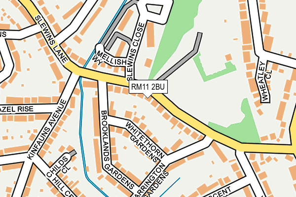 RM11 2BU map - OS OpenMap – Local (Ordnance Survey)