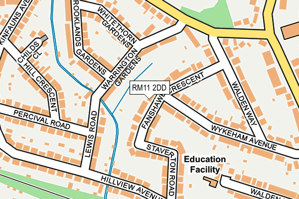 RM11 2DD map - OS OpenMap – Local (Ordnance Survey)