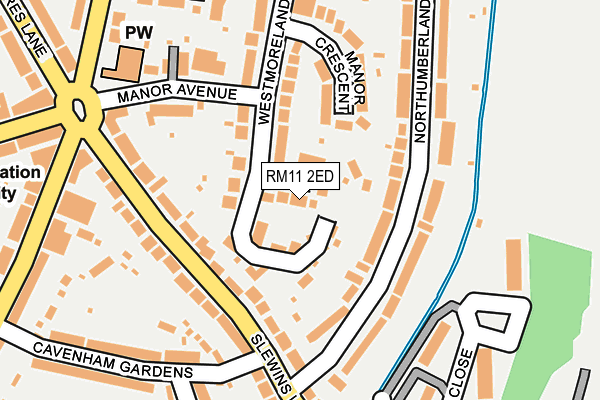 RM11 2ED map - OS OpenMap – Local (Ordnance Survey)