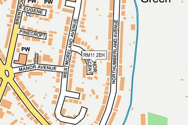 RM11 2EH map - OS OpenMap – Local (Ordnance Survey)