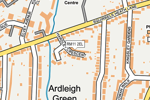 RM11 2EL map - OS OpenMap – Local (Ordnance Survey)