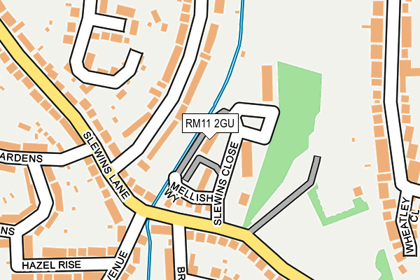 RM11 2GU map - OS OpenMap – Local (Ordnance Survey)