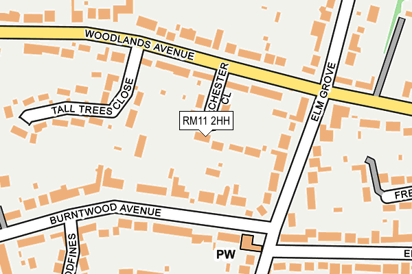 RM11 2HH map - OS OpenMap – Local (Ordnance Survey)