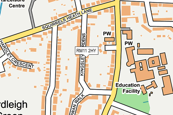 RM11 2HY map - OS OpenMap – Local (Ordnance Survey)