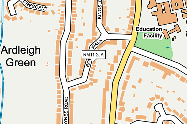 RM11 2JA map - OS OpenMap – Local (Ordnance Survey)