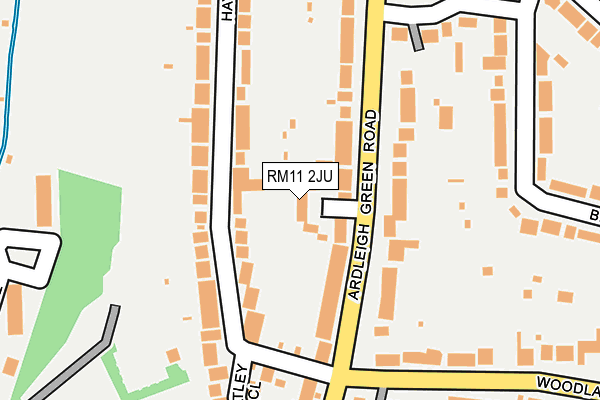 RM11 2JU map - OS OpenMap – Local (Ordnance Survey)